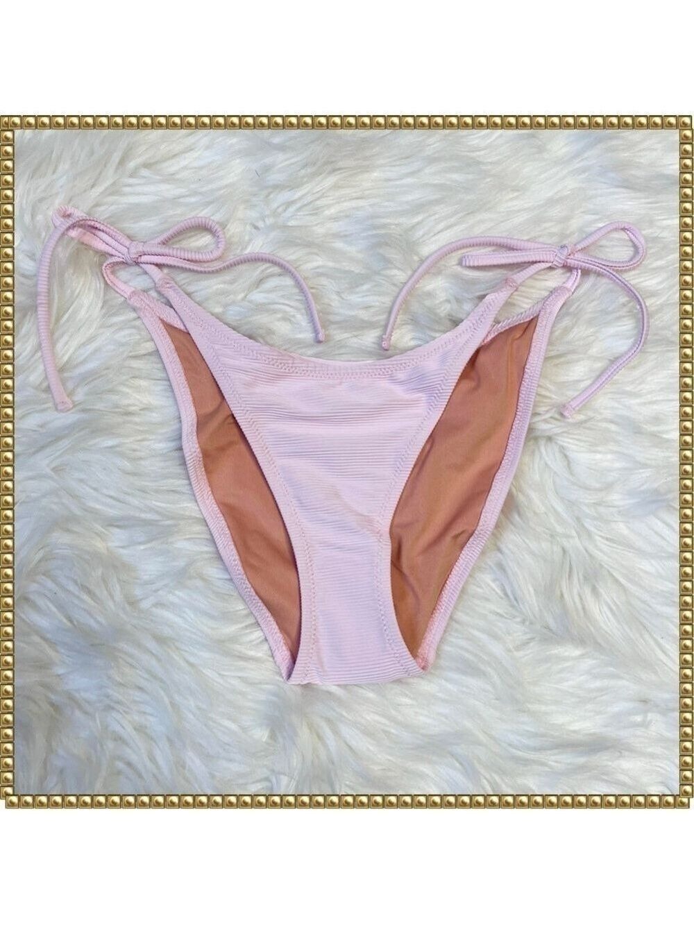 J Crew Pink Stripe Bikini Bottoms Small